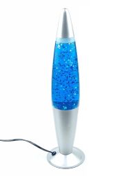 Лава лампа синяя с блестками, 40 см