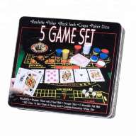 Игровой набор &quot;Казино&quot; 5 в 1 , Покер, Рулетка, Блэкджек, Крэпс, Кубики - Игровой набор "Казино" 5 в 1 , Покер, Рулетка, Блэкджек, Крэпс, Кубики